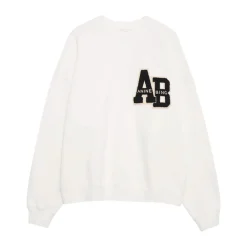 Anine Bing Sweatshirts|Striktrøjer & Sweatere*Miles Oversized Sweatshirt Letterman Hvid