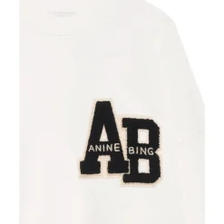 Anine Bing Sweatshirts|Striktrøjer & Sweatere*Miles Oversized Sweatshirt Letterman Hvid