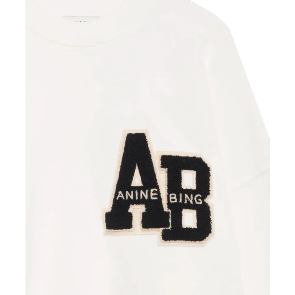 Anine Bing Sweatshirts|Striktrøjer & Sweatere*Miles Oversized Sweatshirt Letterman Hvid