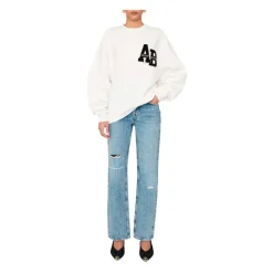 Anine Bing Sweatshirts|Striktrøjer & Sweatere*Miles Oversized Sweatshirt Letterman Hvid