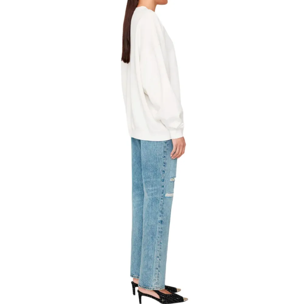 Anine Bing Sweatshirts|Striktrøjer & Sweatere*Miles Oversized Sweatshirt Letterman Hvid