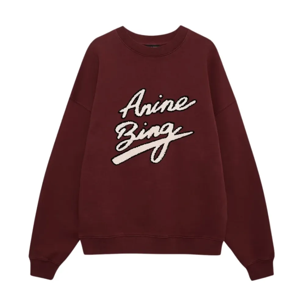 Anine Bing Sweatshirts|Striktrøjer & Sweatere*Miles Sweatshirt Chenille Signature Rød