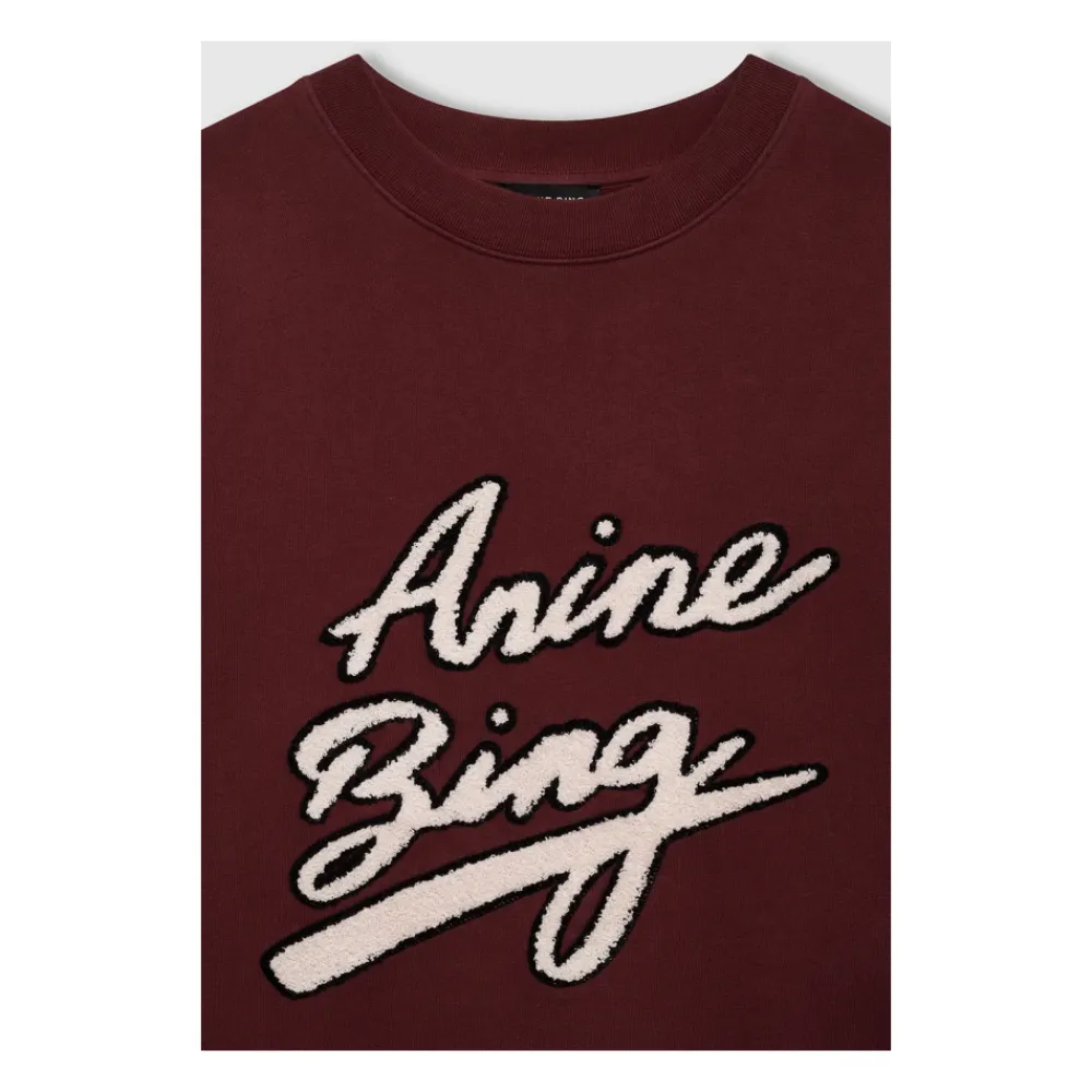 Anine Bing Sweatshirts|Striktrøjer & Sweatere*Miles Sweatshirt Chenille Signature Rød
