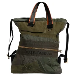 Dolce & Gabbana Rygsække*Military Green Patchwork Rucksack Rygsæk Grøn