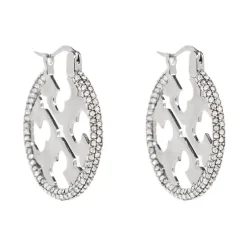 Tory Burch Smykker*Miller Pavé Hoop Øreringe Grå