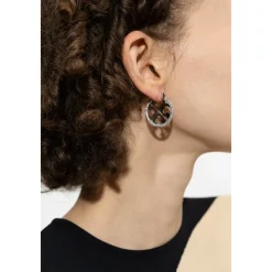 Tory Burch Smykker*Miller Pavé Hoop Øreringe Grå