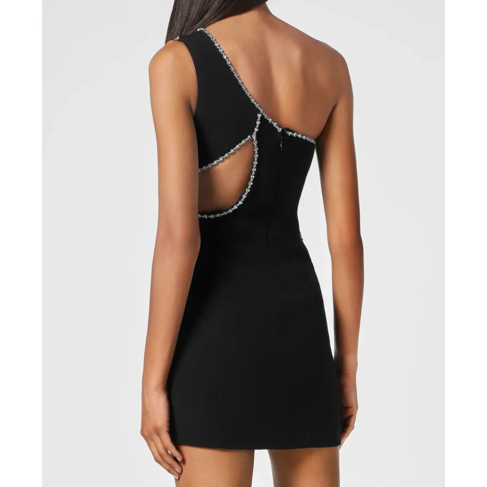 Philipp Plein Kjoler*Mini Kjole med Krystaller Sort