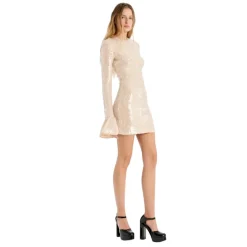 ROTATE Birger Christensen Kjoler*Mini Kjole Med Pailletter Beige