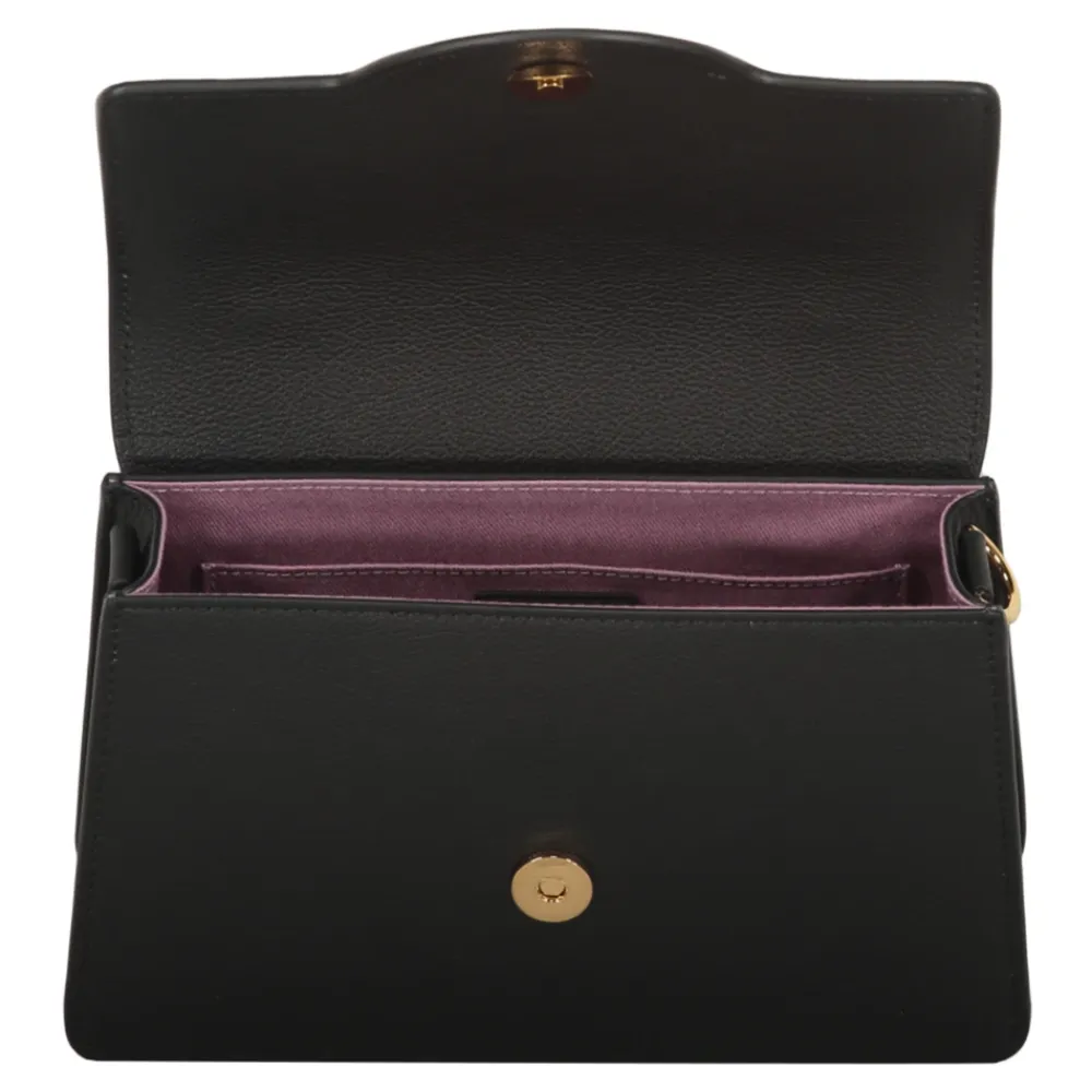 Versace Håndtasker*Mini lædertaske med push-lock lukning Sort