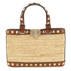 Valentino Garavani Bæltetasker*Mini Rockstud Shopping Bag Beige