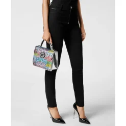 Philipp Plein Håndtasker*Mirror Leather Handle Bag Bombing Graffiti Multifarvet