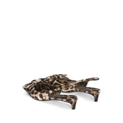 Dolce & Gabbana Pumps|Stiletter*30mm Leopard Print Satin Slingback Pumps Multifarvet