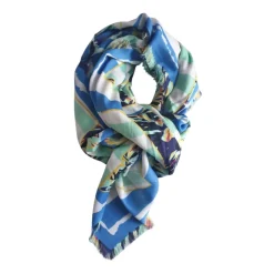 Kenzo Tørklæder*Modal Bomuld Silke Pashmina Sjal Blå