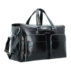 Piquadro Rejsetasker*Moderne Læderrejsetaske med Laptoprum Sort