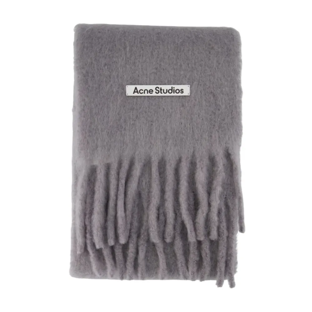 Acne Studios Tørklæder*Mohair Logo Scarf Grå