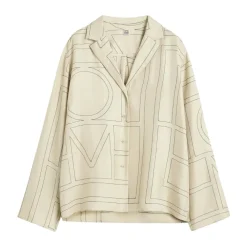 TotêMe Bluser & Skjorter*Monogram Silk PJ Top Beige