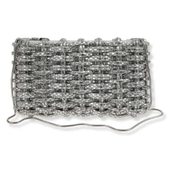 Simkhai Clutch*Morgan Woven Rhinestone Clutch Grå