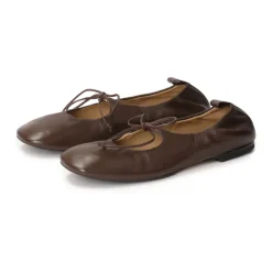 Kazar Studio Ballerina Sko*Mørkee ballerinaer med bundet tåstrop Brun
