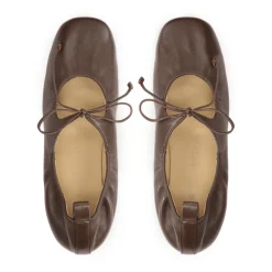 Kazar Studio Ballerina Sko*Mørkee ballerinaer med bundet tåstrop Brun