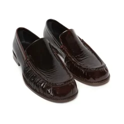 Dries Van Noten Loafers*Mørkee Patentlæder Slip-On Sko Brun