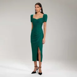 Self Portrait Kjoler*Mørke Iris Midi Kjole Grøn