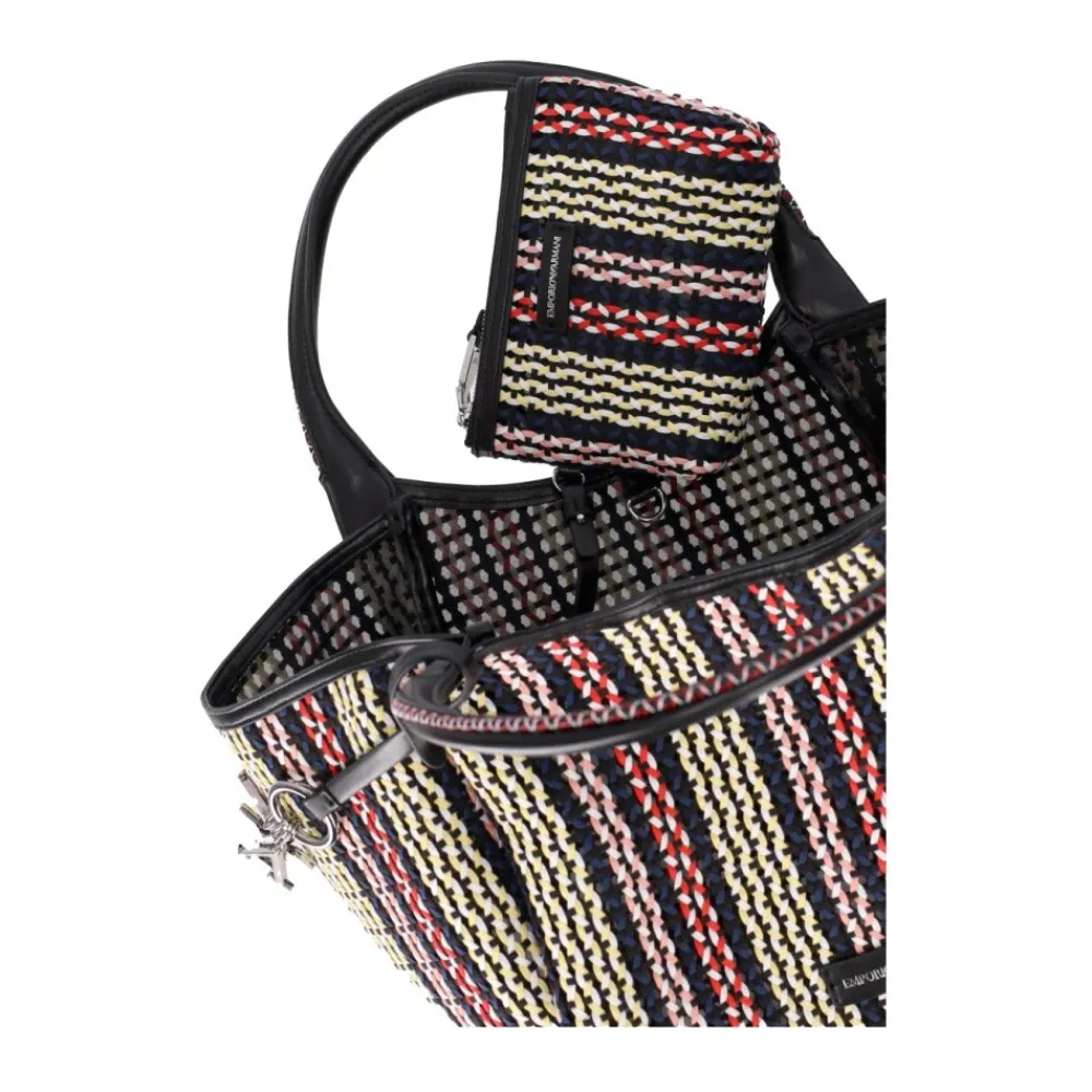 Emporio Armani Indkøbstasker*Vævet Indkøbstaske med EA Logo Multifarvet