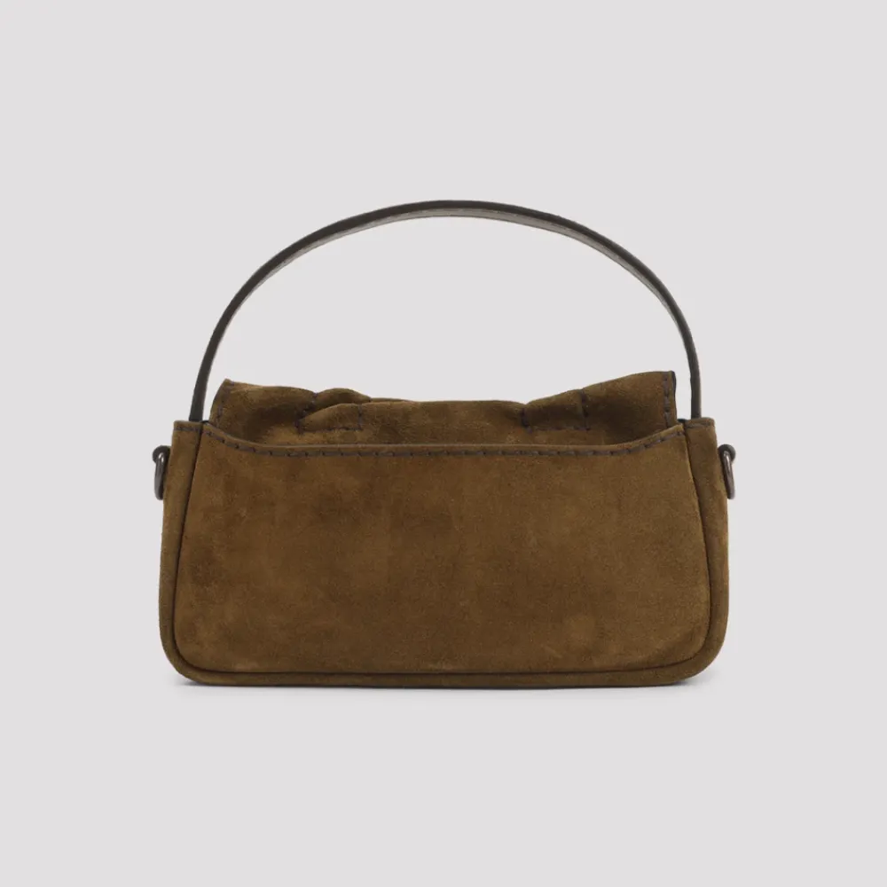 Acne Studios Håndtasker*Multipocket Micro Crossbody Suede Taske Brun