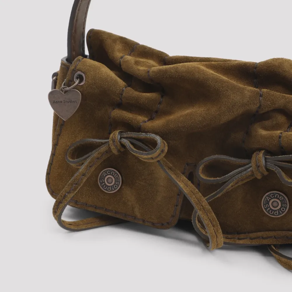 Acne Studios Håndtasker*Multipocket Micro Crossbody Suede Taske Brun