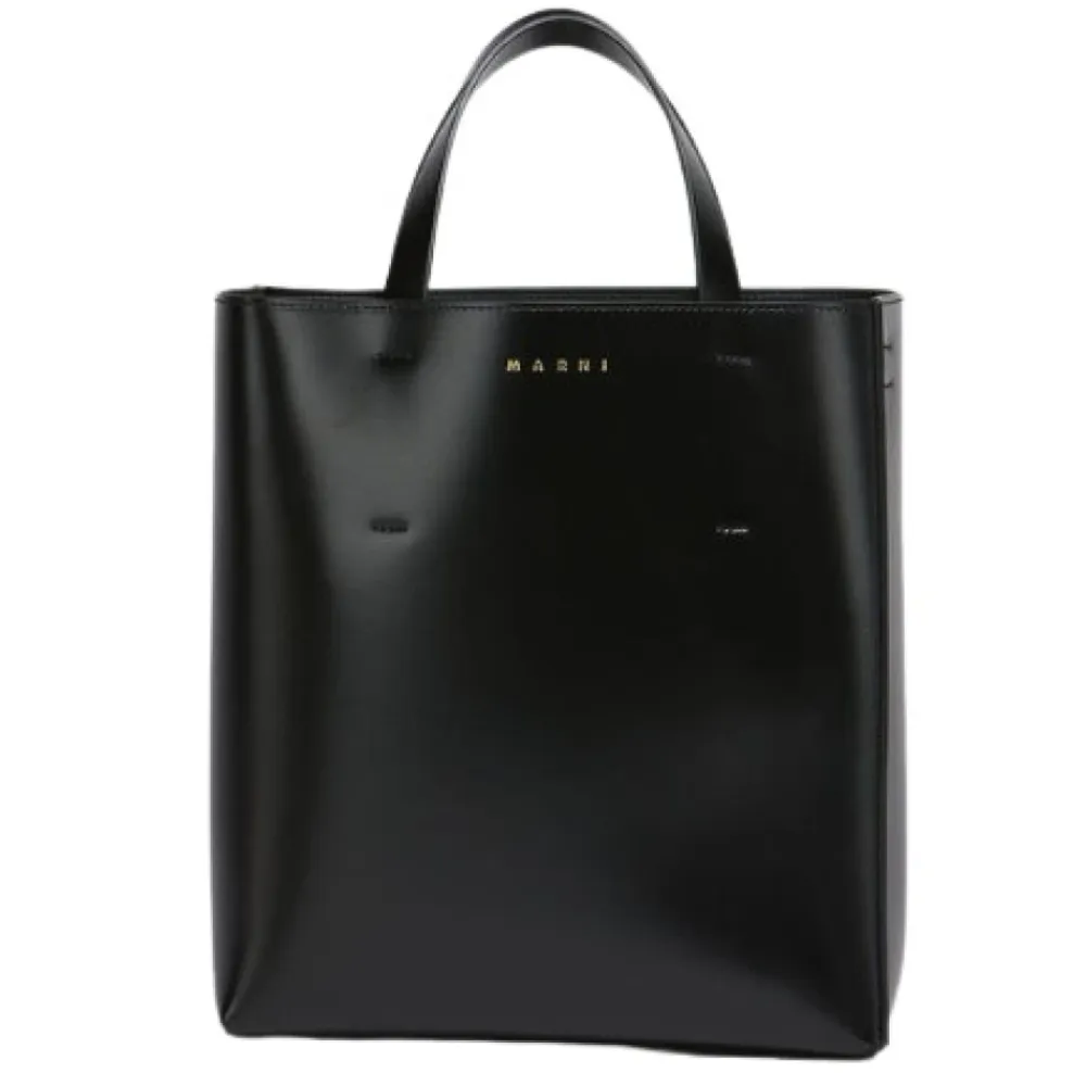 Marni Indkøbstasker*Museo lille taske i læder Sort