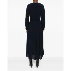 Forte Forte Kjoler*Navy Blue Slips Hals Kjole Blå