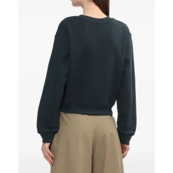 Maison Kitsuné Sweatshirts*Navy Fox Broderet Crew Neck Sweater Blå