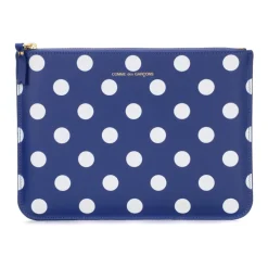 Comme des Garçons Clutch*Navyblå læderpung med hvide prikker Multifarvet