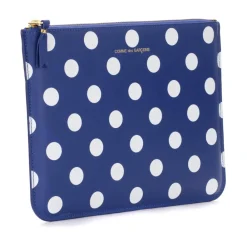 Comme des Garçons Clutch*Navyblå læderpung med hvide prikker Multifarvet