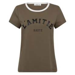 Haute L'Amitié T-Shirts*Neckline Logo Tee Brun