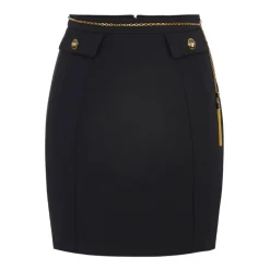 Elisabetta Franchi Nederdele*Nederdel i dobbelt lag crepe stof med juvelkæde Sort