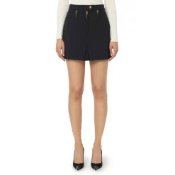 Elisabetta Franchi Nederdele*Nederdel i dobbeltlags crepe med lynlås Sort