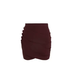 Elisabetta Franchi Nederdele*Nederdel i let crepe med juvelknapper Brun