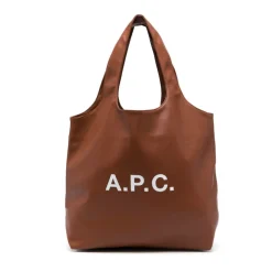 A.P.C. Indkøbstasker*Ninon Logo Print Tote Bag Brun