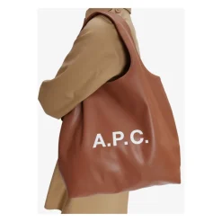 A.P.C. Indkøbstasker*Ninon Logo Print Tote Bag Brun
