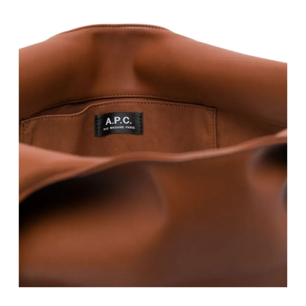 A.P.C. Indkøbstasker*Ninon Logo Print Tote Bag Brun