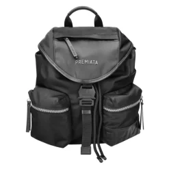 Premiata Rygsække*Nylon Gabardine Rygsæk med Læderdetaljer Sort