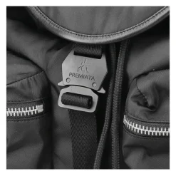 Premiata Rygsække*Nylon Gabardine Rygsæk med Læderdetaljer Sort