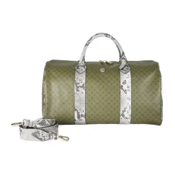 Trussardi Rejsetasker*Oliven Håndtaske i Hamret Kalveskind Grøn