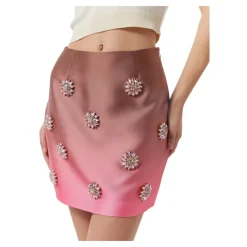 Silvian Heach Nederdele*Ombre Mini Nederdel med Juveludsmykning Brun