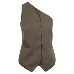 Federica Tosi Jakker*One-Shoulder Canvas Vest Grøn