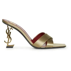 Saint Laurent Stiletter*Opyum Mules i Satin Crepe Beige