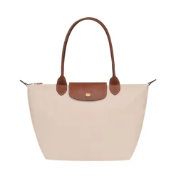 Longchamp Skuldertasker*Original Skuldertaske med trykknap og lynlås Hvid