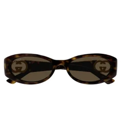 Gucci Solbriller*Oval Frame Sunglasses Brun