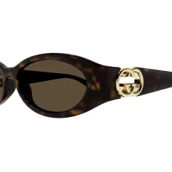 Gucci Solbriller*Oval Frame Sunglasses Brun