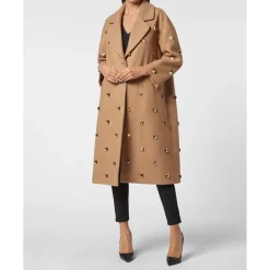 Philipp Plein Frakker*Oversize Coat Studs Beige